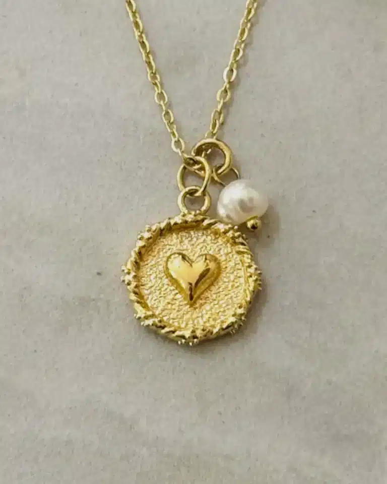 Cassette Barcelona –  Hart ketting met parel